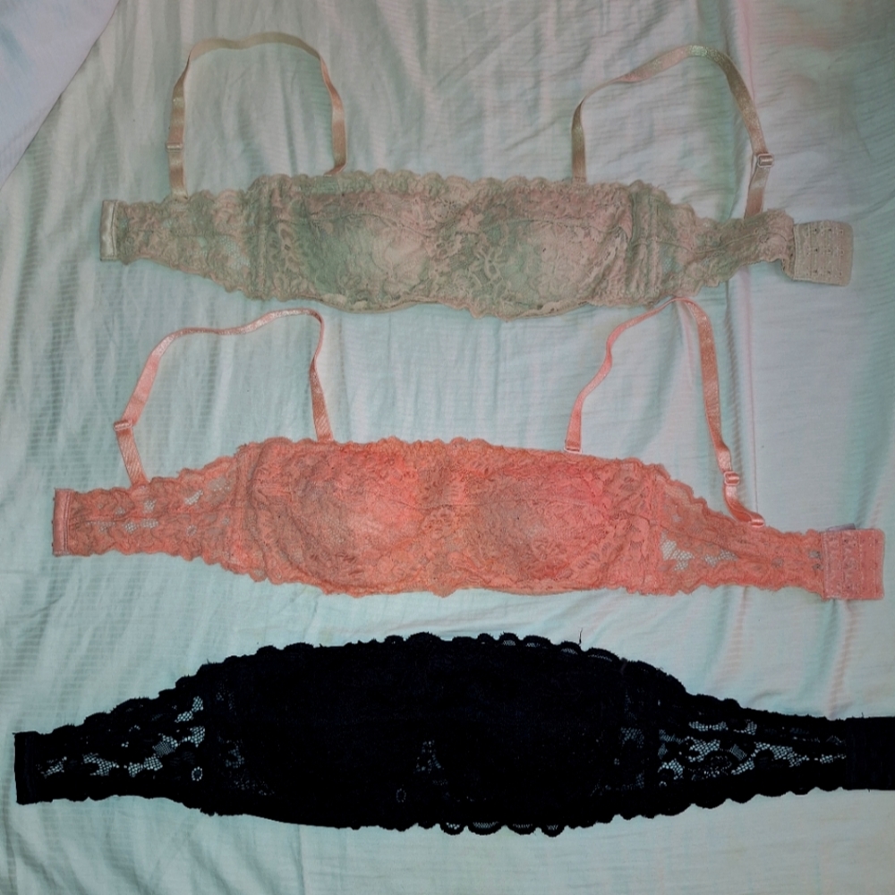 Lace bras w/removable straps